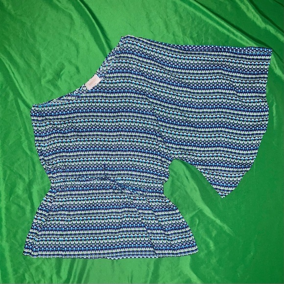 Laundry by Shelli Segal Blue and Black One-Shoulder Top size Small - Picture 1 of 6